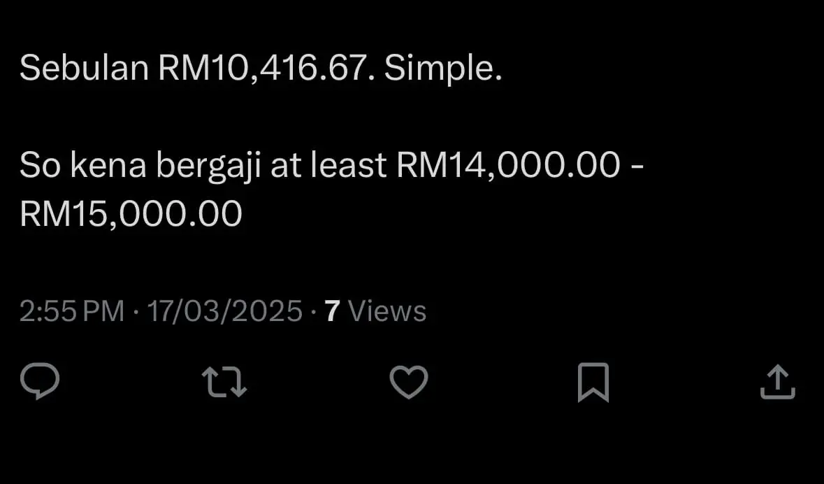 RM1 MILLION SAVING COMMENT