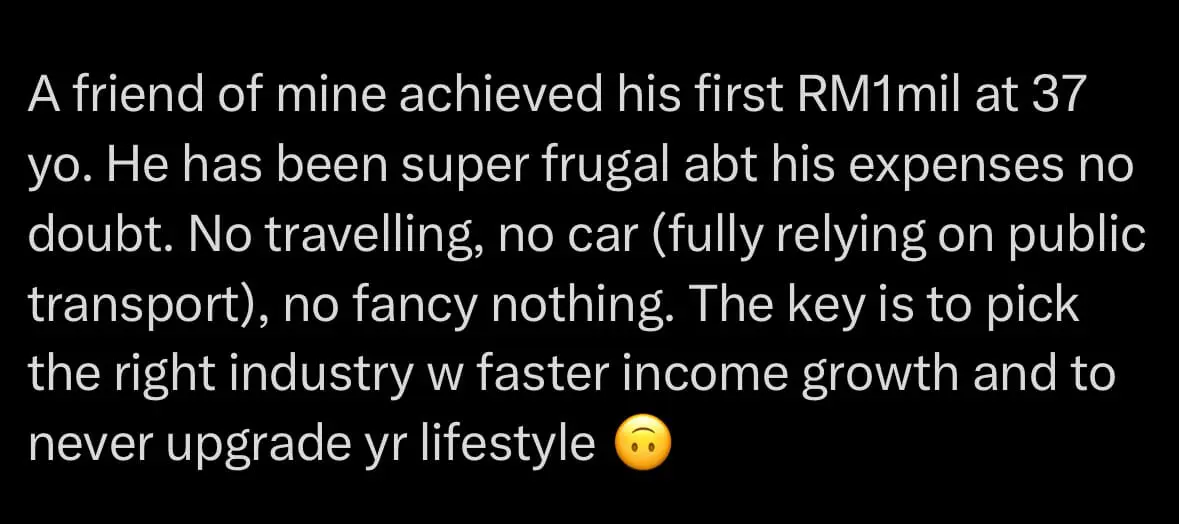 RM1 MILLION SAVING COMMENT