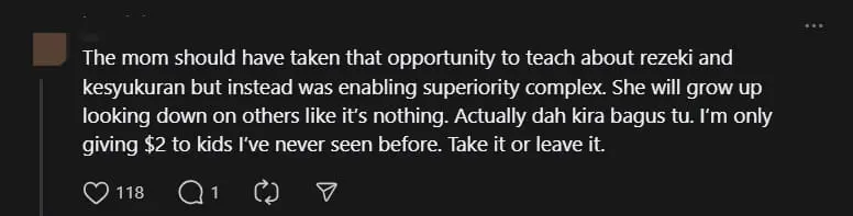 'Not Everyone's Rich Like Us' — SG Woman Insulted By Mum's Reply To Child Who Ranted Over RM13 'Duit Raya' comment 2