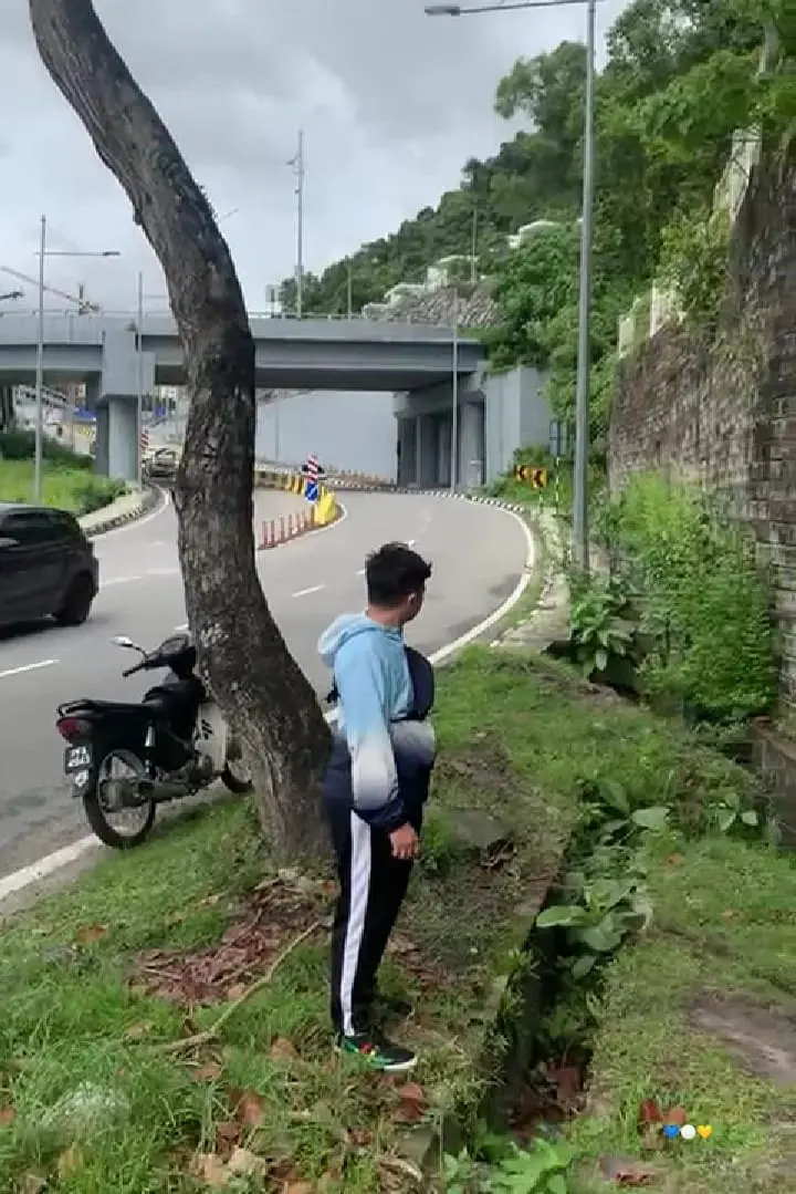 Road where Perodua Viva fell into drain in Penang