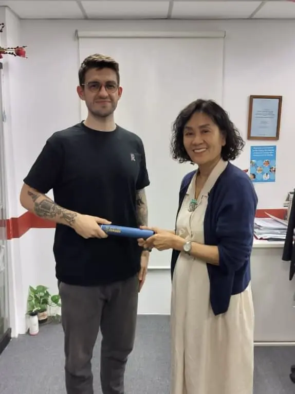 Ross James Farren with Ruth Cheah, Director of the Sunway College GCE A-Level Programme