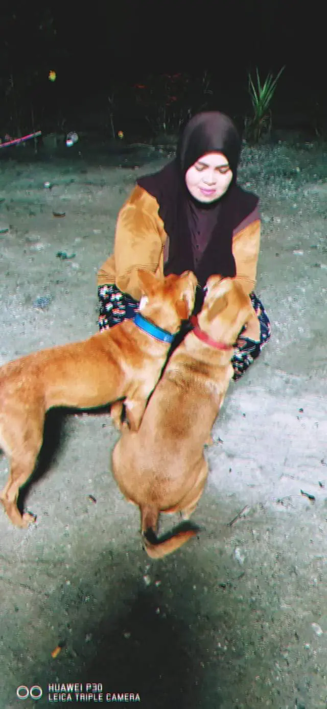 Rouziehasmila with her two dogs