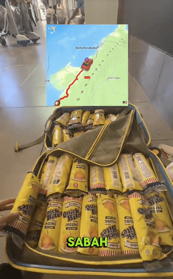 Sabahan bring luggage full of bread back home