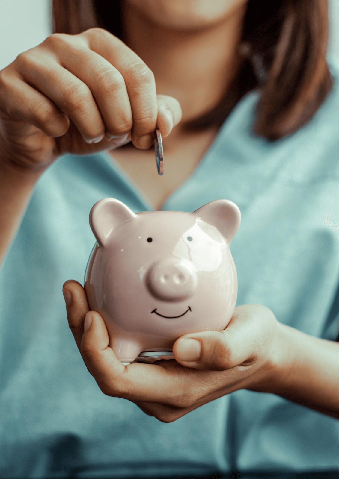 saving money in a piggy bank