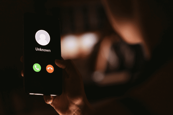 Woman getting a scam call