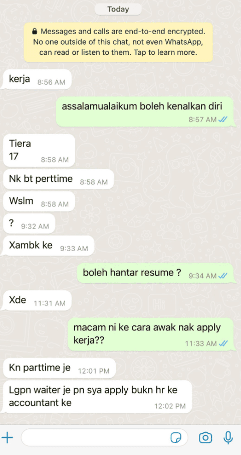 'Got Job?'- 17yo M'sian Applies For Job Without Resume Or Proper Manners, Gets Criticised By Netizens