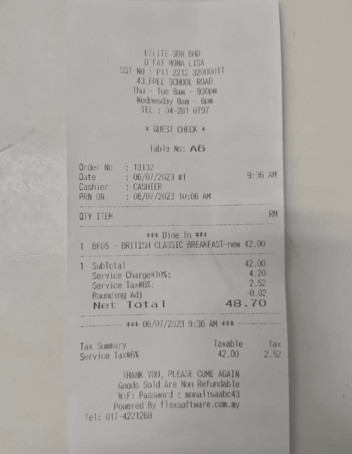 M'sian Shocked To Find Penang Restaurant Serves English Breakfast For RM48.70