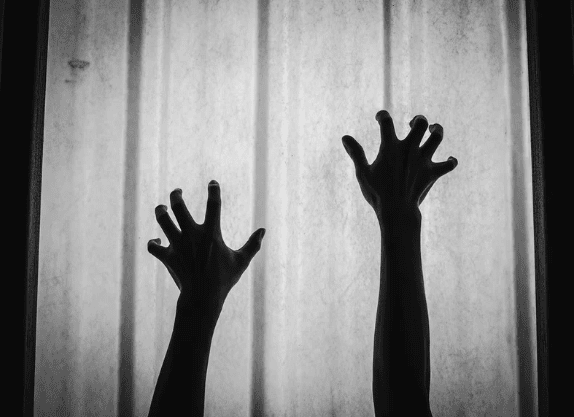 Extended hands silhouette 