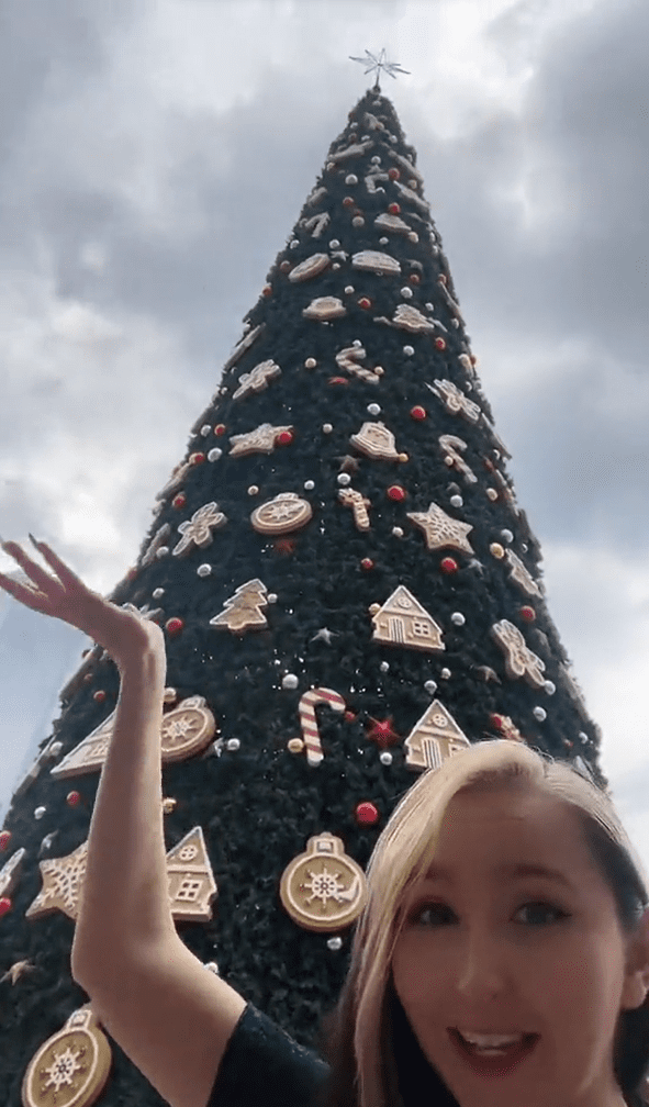 US woman shows giant Christmas tree at Suria KLCC