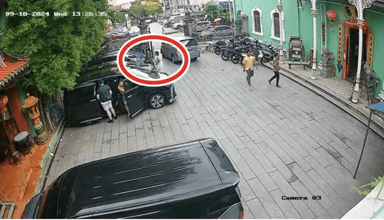 CCTV of Penang tree crashes Chinese tourist