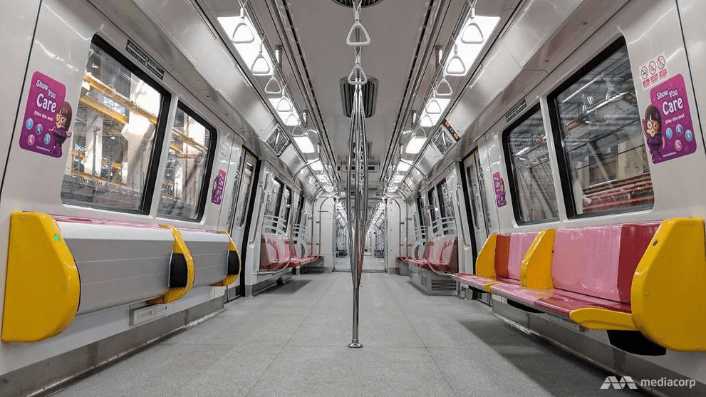 Seats on MRT train in Singapore