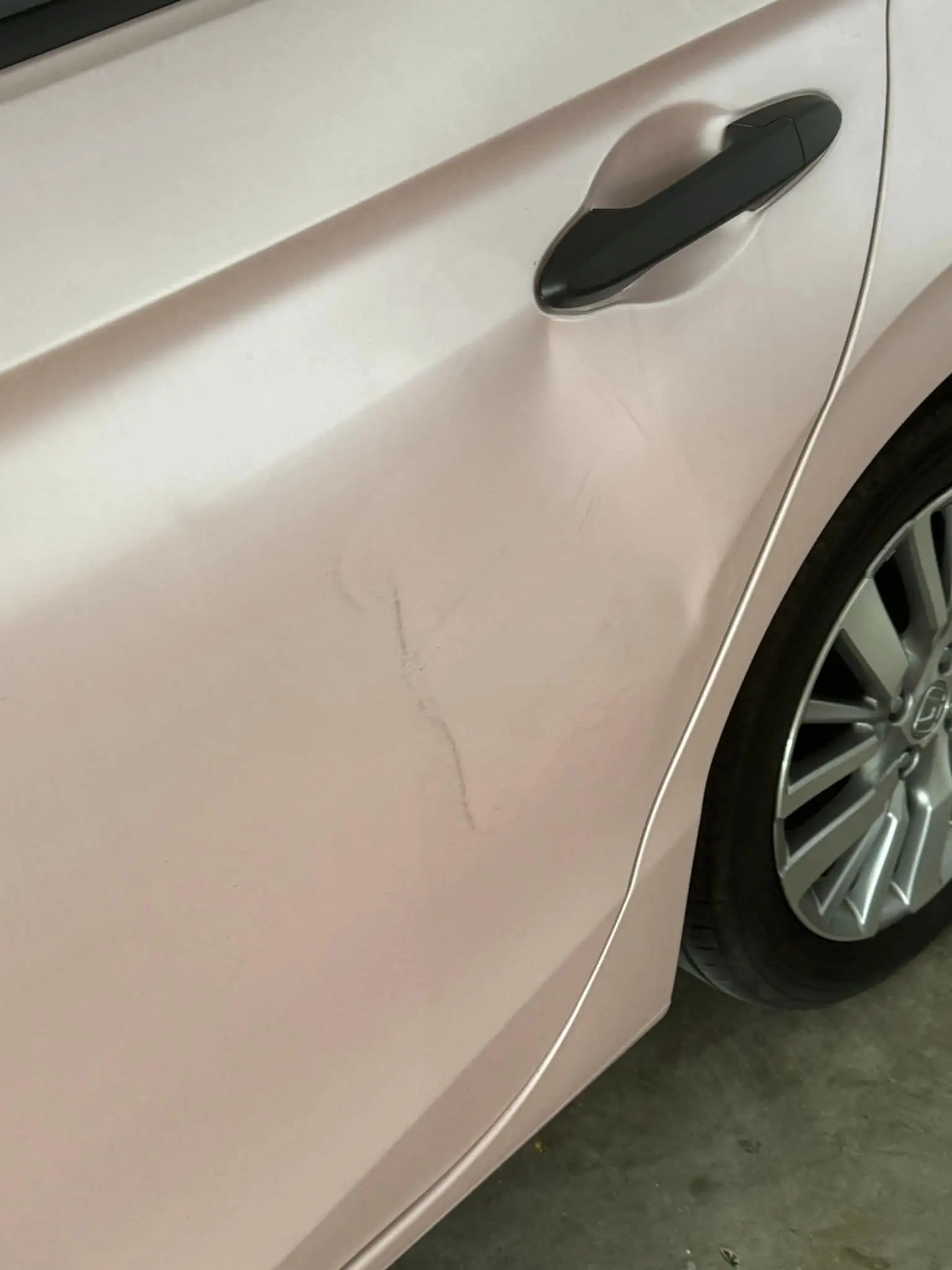 Setapak car hit with helmet dented