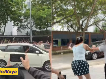 Sg Long Woman Snatch Phone and throw money at police 1