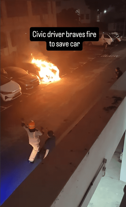 SG man enters car to move it