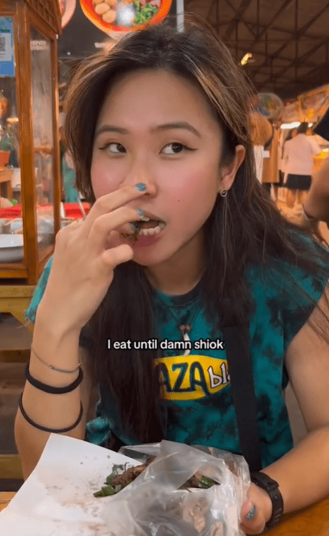 SG TikToker Nicolette Wee eating grasshoppers