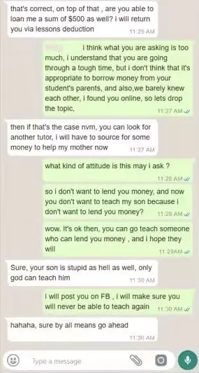 SG tutor calls student 'stupid'