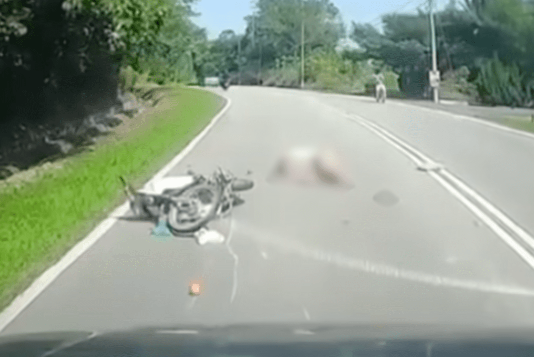 Shaun's father lying on the ground censored