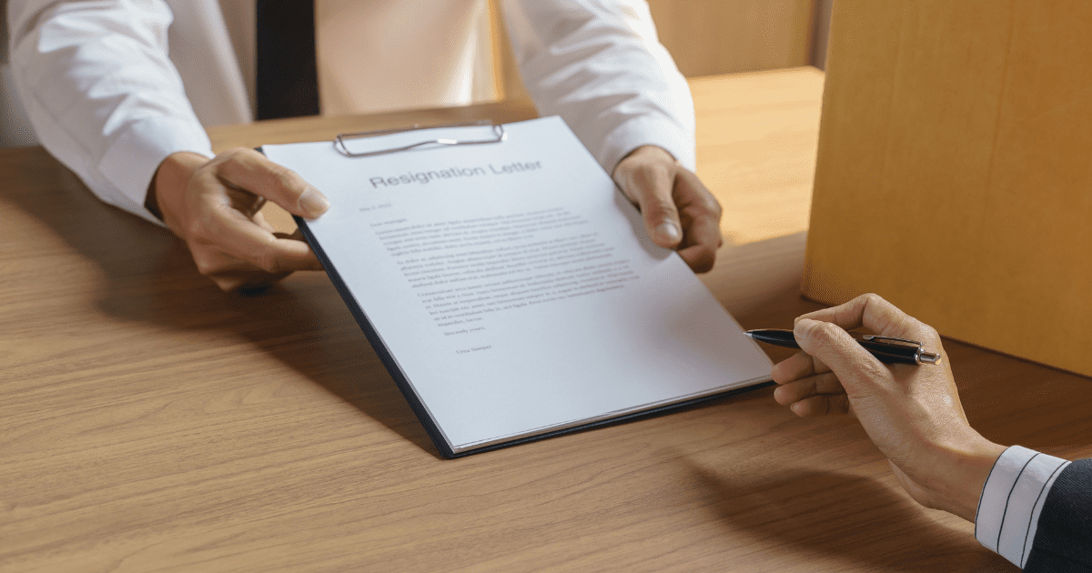 signing resignation letter