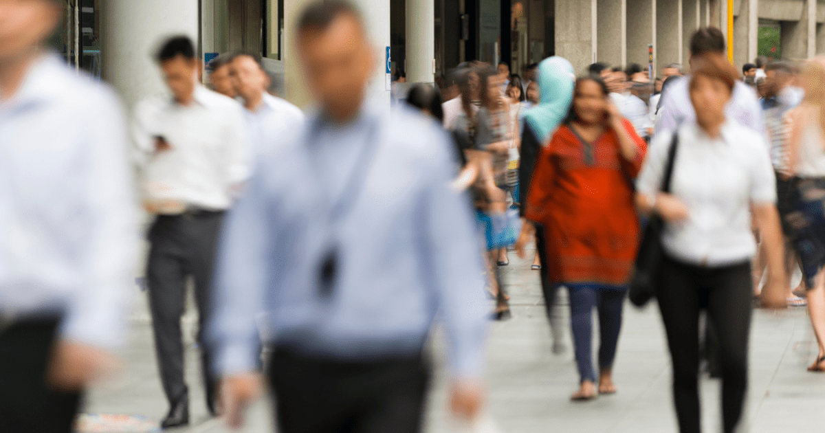 singaporean people walking on the street