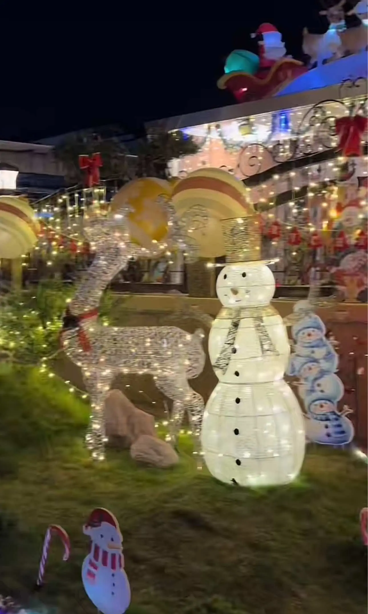 Snowman infront of the house