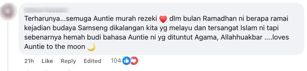 so touched - GrabFood Rider Auntie duit raya