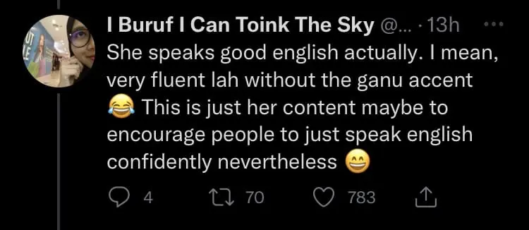 "So What If They Look Me Up Down Up Down?" — M'sian TikToker Praised For Her Confidence Despite Broken English comment 2