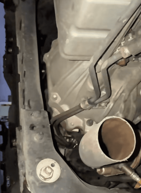 Stolen car part underneath car