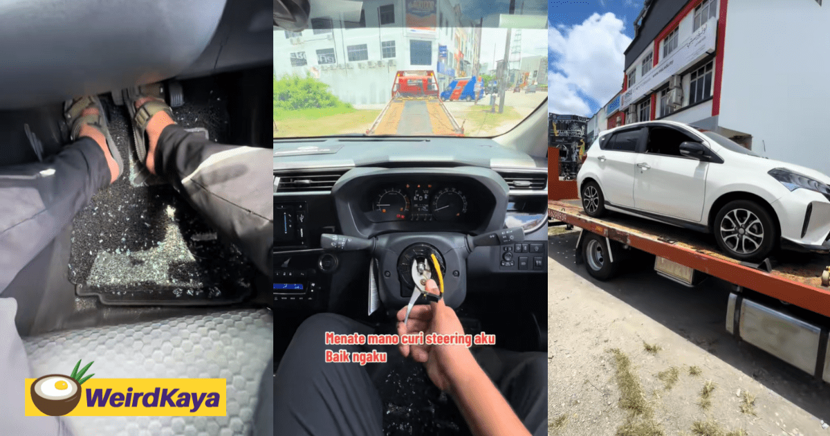 M'sian Man Uses Pliers To Drive Myvi After Its Steering Wheel Gets Stolen