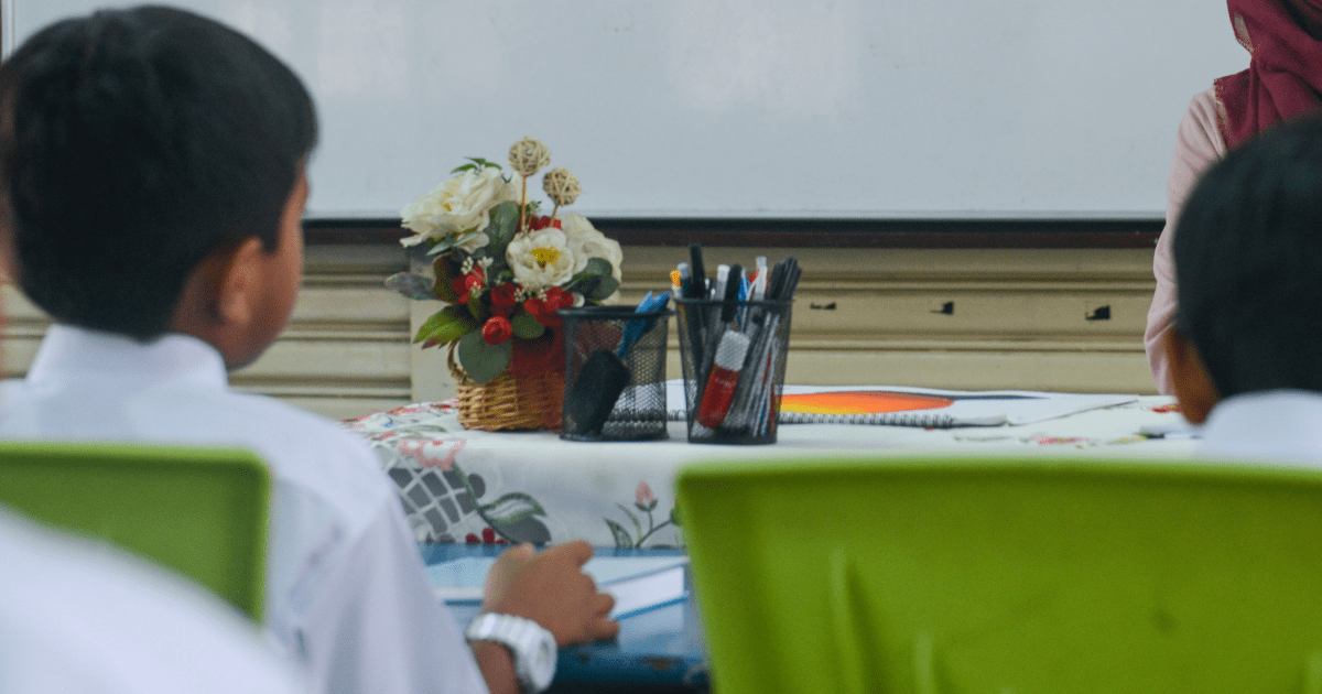 student sitting in the classroom