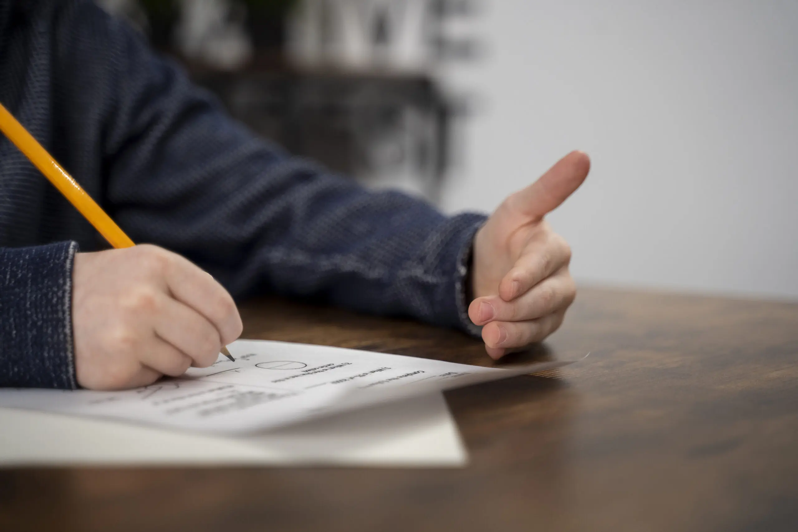 Student taking a quiz