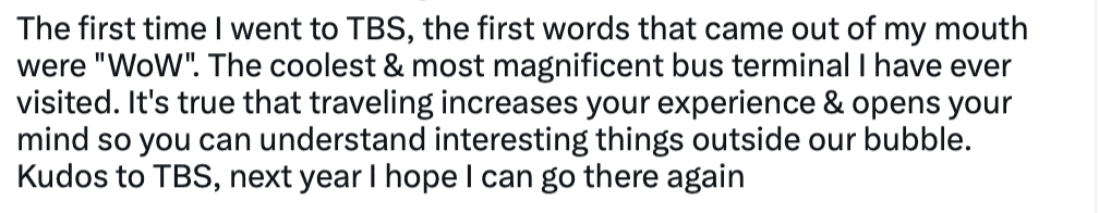 TBS like an airport by indonesian traveller_comment 03