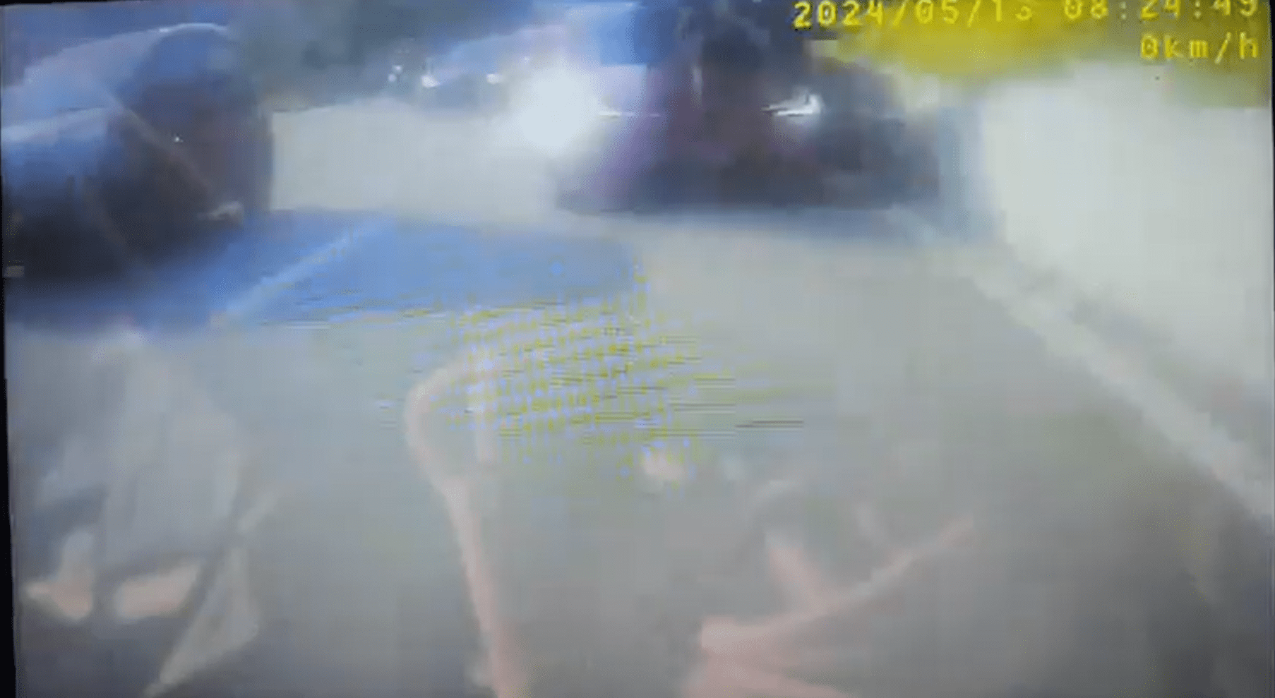 Tesla rams into motorcyclist