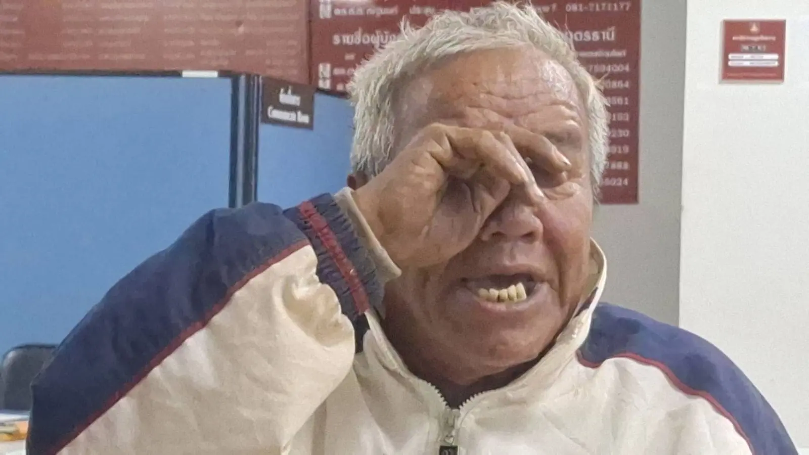 Thai man cries while talking about wife who kicked him out