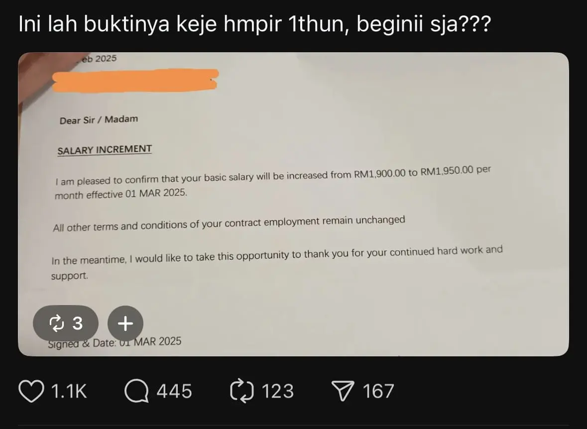 'This Is All?' - M'sian Woman Feels Insulted After Getting RM50 Raise Despite Working For 1 Year