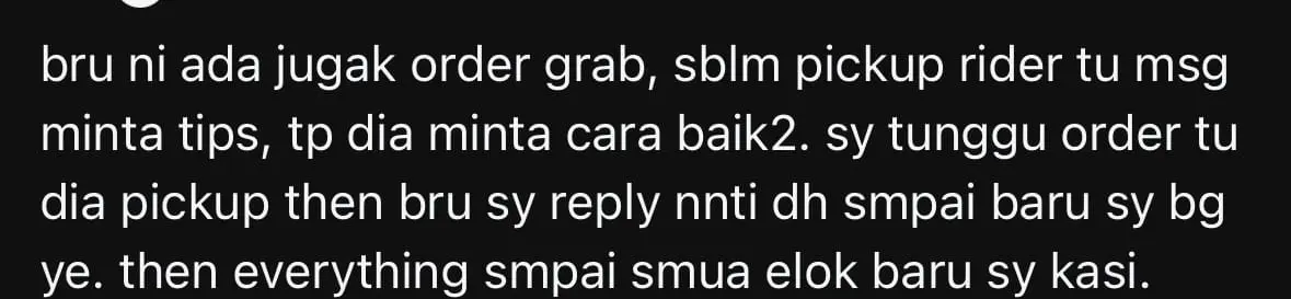 tipping rider issue comment