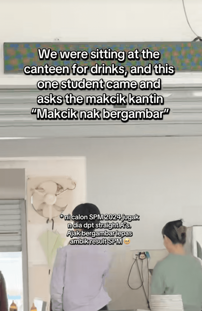 Top M'sian Student Takes Photo With Canteen Aunty After Getting SPM Results, Wins Praise Online