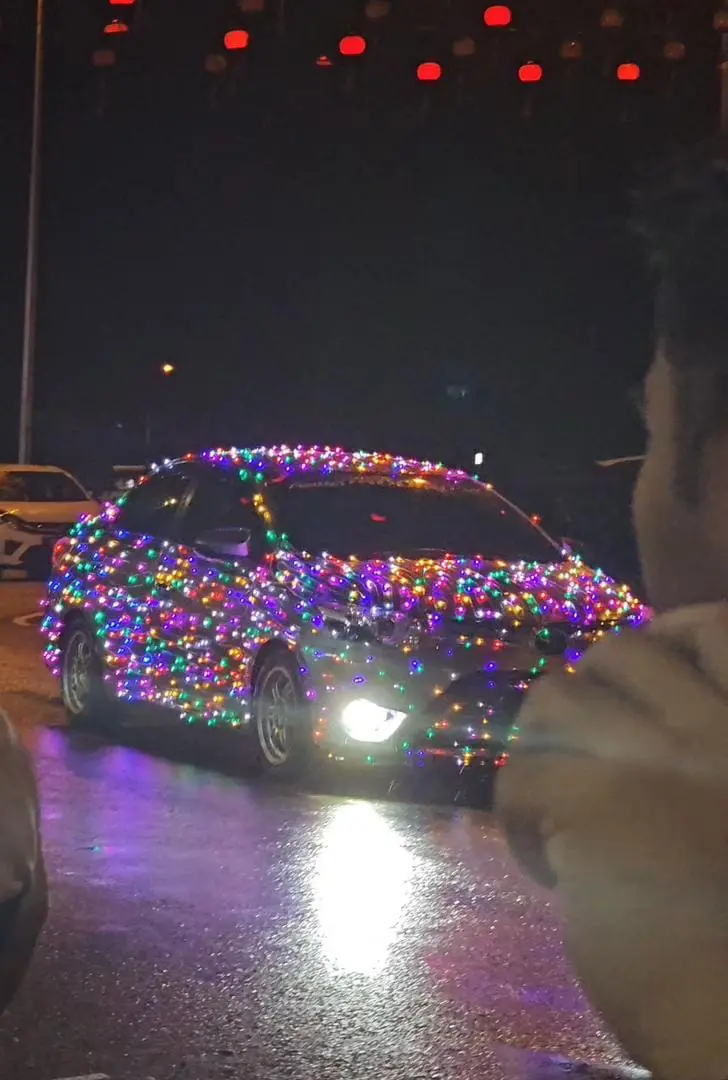 toyota vios decorated with led lights