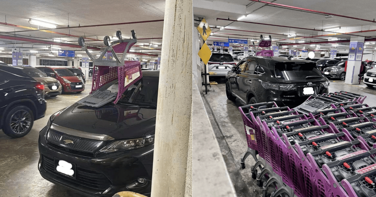 Trolley placed on top of SUV