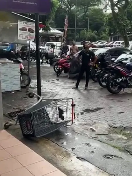 Trolley thrown from Putra Ria Apartment, Bangsar