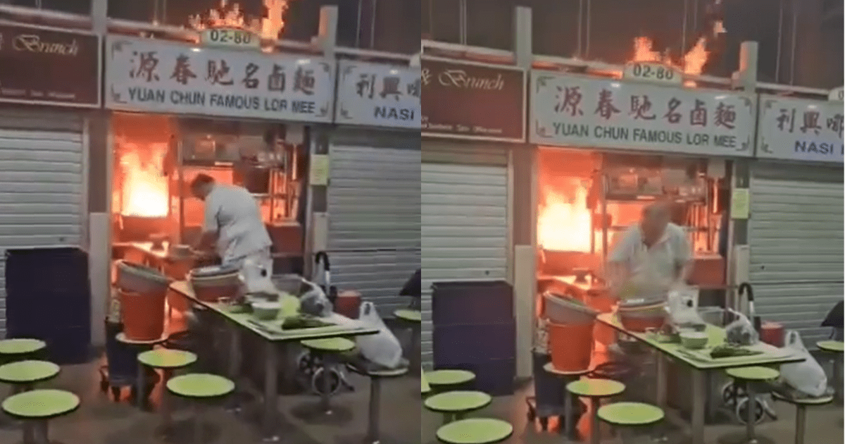 Uncle clears stall while it's on fire