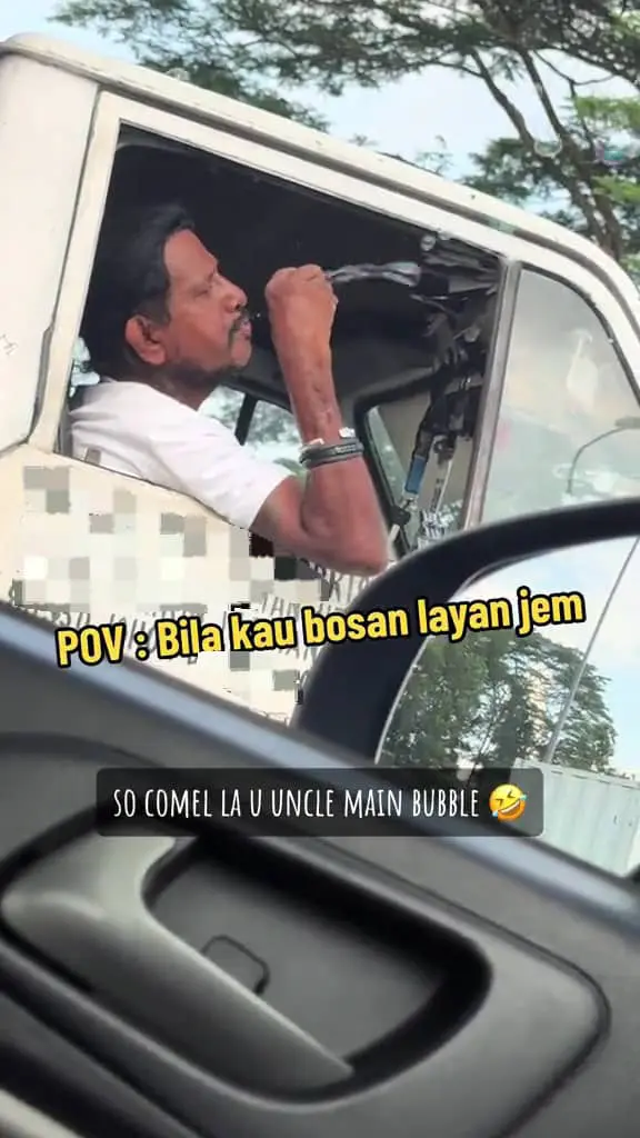 uncle playing bubble toy