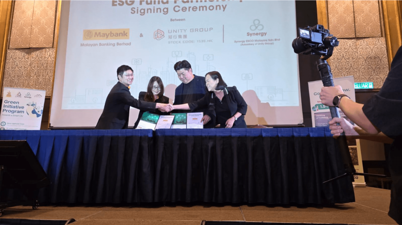 Unity Group, Synergy ESCO and Maybank executives seal a strategic partnership with a signing ceremony