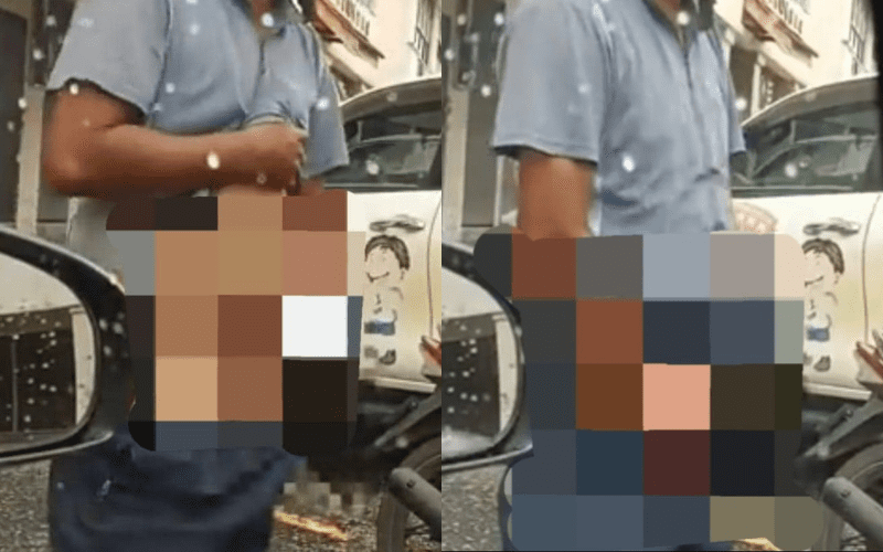 Malaysian fotorcyclist Flashes his private part in public to a female driver in Penang