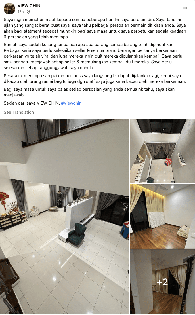 View Chin Apologises