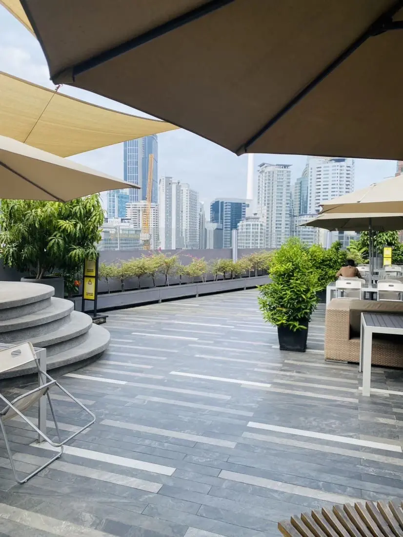 View of the hidden rooftop cafe in KL