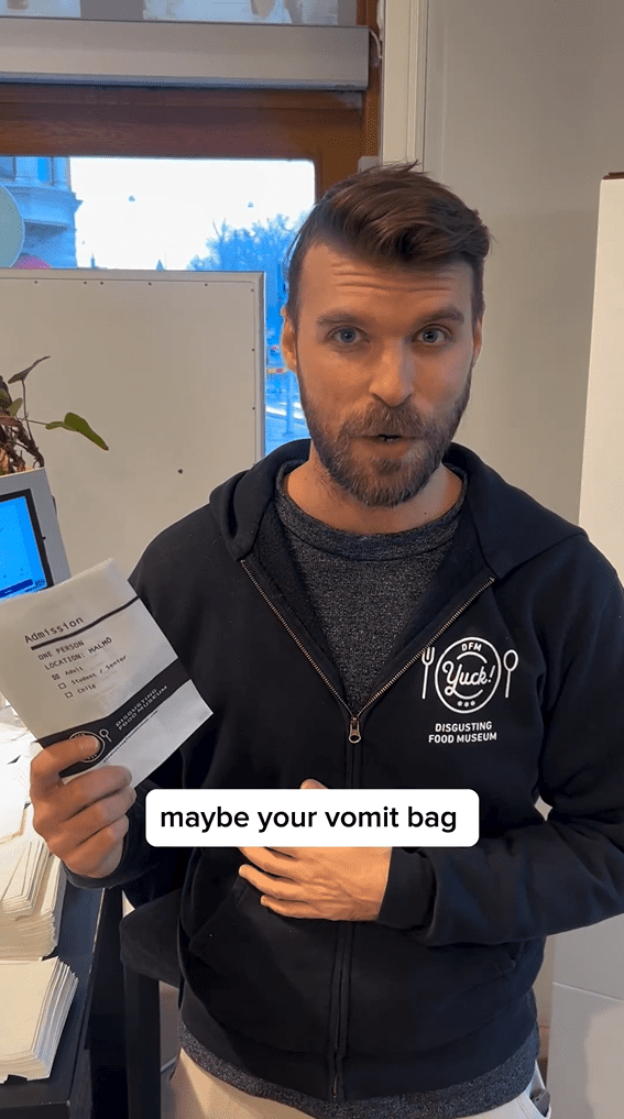 Vomit bag at the Disgusting Food Museum