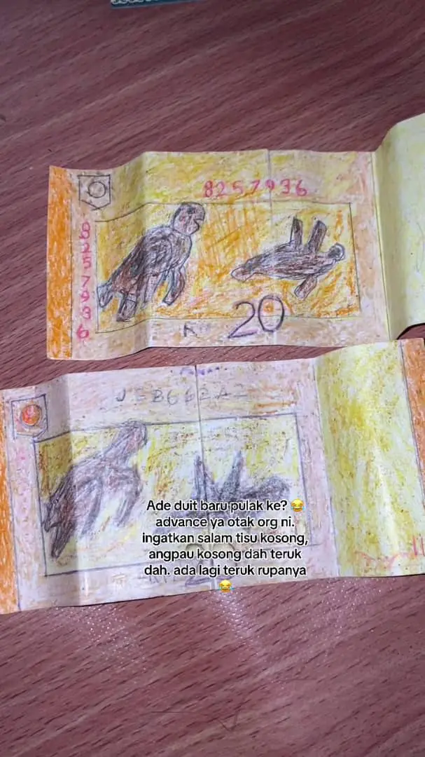 fake RM20 bank notes that were hand drawn