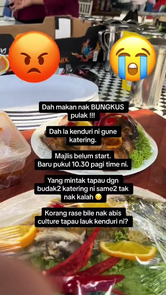 msian woman explaining how the woman insisted on packing the food that was prepared for this reception