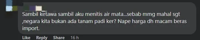 M'sian Man's Dramatic Reaction To Paying Over RM50 For Rice & Tissue Leaves Netizens In Stitches comment 1