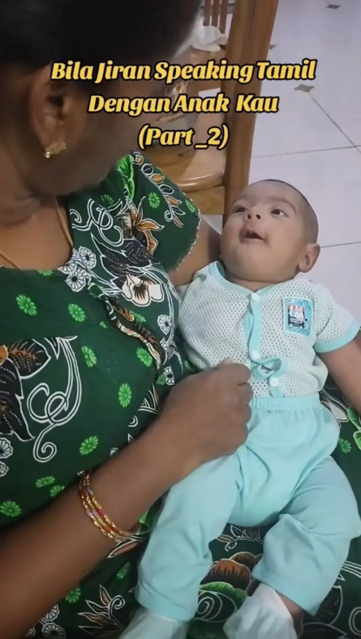 Indian aunty speaking Tamil to baby